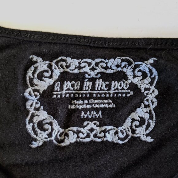 Motherhood Maternity Medium V-Neck Black T-Shirt - Pea in the Pod - Picture 2 of 3